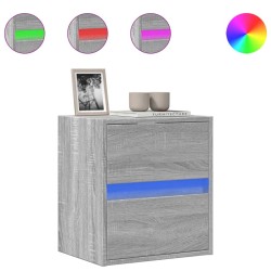 Meuble TV mural avec lumières LED sonoma gris 41x31x45 cm 