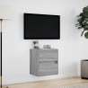Meuble TV mural avec lumières LED sonoma gris 41x31x45 cm 