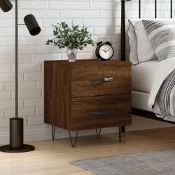 Table de chevet chêne marron 40x35x47,5 cm bois d’ingénierie 