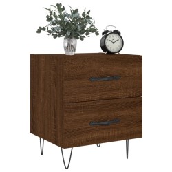 Table de chevet chêne marron 40x35x47,5 cm bois d’ingénierie 