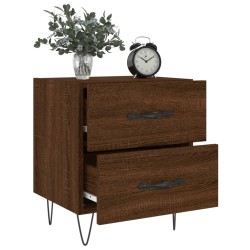 Table de chevet chêne marron 40x35x47,5 cm bois d’ingénierie 
