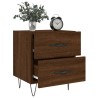 Table de chevet chêne marron 40x35x47,5 cm bois d’ingénierie 