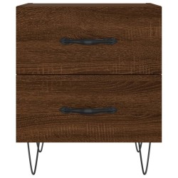 Table de chevet chêne marron 40x35x47,5 cm bois d’ingénierie 