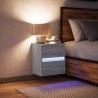 Table de chevet murale avec lumières LED sonoma gris 