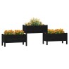 Jardinière Noir 245,5x44x75 cm Bois massif de pin 