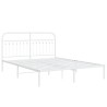Cadre de lit métal sans matelas et tête de lit blanc 150x200 cm 