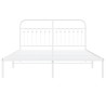 Cadre de lit métal sans matelas et tête de lit blanc 150x200 cm 