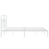Cadre de lit métal sans matelas et tête de lit blanc 150x200 cm 