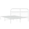 Cadre de lit métal sans matelas et tête de lit blanc 150x200 cm 