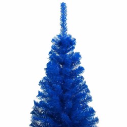 Arbre de Noël artificiel pré-éclairé et boules bleu 120 cm PVC 