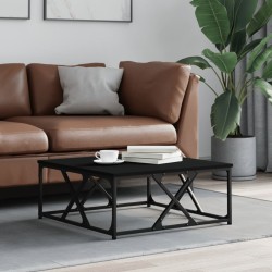 Table basse noir 70x70x30 cm bois d'ingénierie 