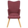 Chaise de relaxation avec tabouret Rouge bordeaux Tissu 