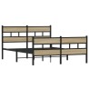Cadre de lit en métal sans matelas chêne sonoma 135x190 cm 