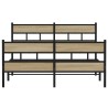 Cadre de lit en métal sans matelas chêne sonoma 135x190 cm 
