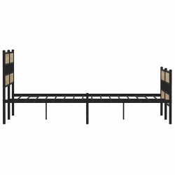 Cadre de lit en métal sans matelas chêne sonoma 135x190 cm 