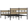 Cadre de lit en métal sans matelas chêne sonoma 135x190 cm 