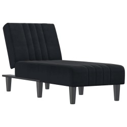 Chaise longue noir velours 
