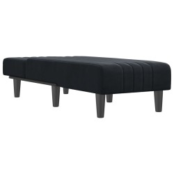 Chaise longue noir velours 