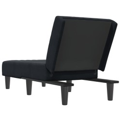 Chaise longue noir velours 