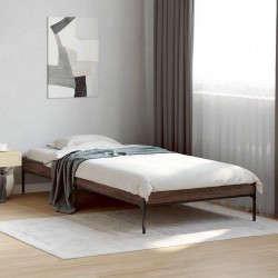 Cadre de lit sans matelas chêne marron 75x190 cm 
