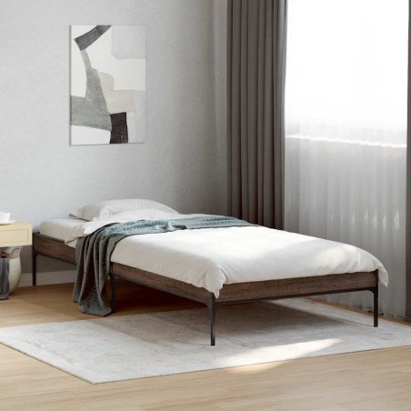 Cadre de lit sans matelas chêne marron 75x190 cm 