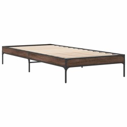 Cadre de lit sans matelas chêne marron 75x190 cm 
