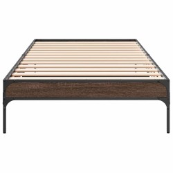 Cadre de lit sans matelas chêne marron 75x190 cm 
