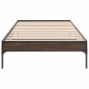 Cadre de lit sans matelas chêne marron 75x190 cm 