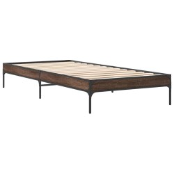 Cadre de lit sans matelas chêne marron 75x190 cm 