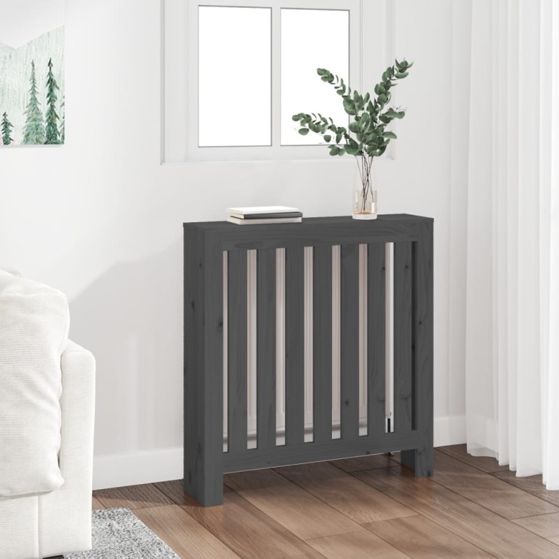 Cache-radiateur Gris 79,5x19x84 cm Bois massif de pin Cache-radiateur Gris 79,5x19x84 cm Bois massif de pin