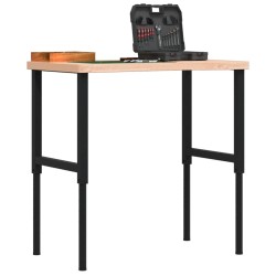 Établi 100x(55-60)x(73-99,5) cm bois massif de hêtre 