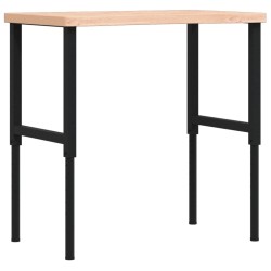 Établi 100x(55-60)x(73-99,5) cm bois massif de hêtre 