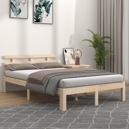 Cadre de lit sans matelas bois massif 140x200 cm 