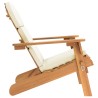 Chaise de jardin Adirondack avec coussins bois massif d'acacia 