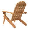 Chaise de jardin Adirondack avec coussins bois massif d'acacia 