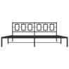 Cadre de lit métal sans matelas avec tête de lit noir 200x200cm 