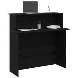 Bureau de réception noir 100x50x103,5 cm bois d'ingénierie 