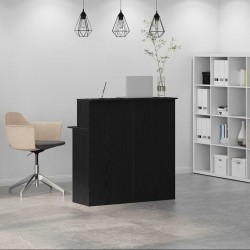 Bureau de réception noir 100x50x103,5 cm bois d'ingénierie 