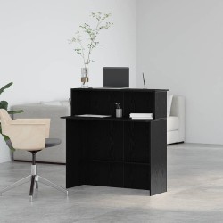 Bureau de réception noir 100x50x103,5 cm bois d'ingénierie 
