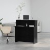 Bureau de réception noir 100x50x103,5 cm bois d'ingénierie 
