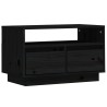 Meuble TV Noir 60x35x37 cm Bois de pin massif 