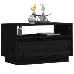 Meuble TV Noir 60x35x37 cm Bois de pin massif 