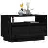 Meuble TV Noir 60x35x37 cm Bois de pin massif 