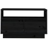 Meuble TV Noir 60x35x37 cm Bois de pin massif 