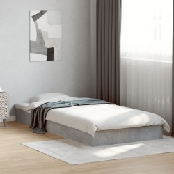 Cadre de lit sans matelas gris béton 90x200 cm 