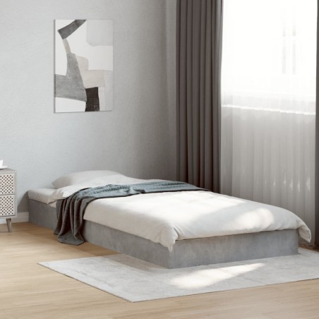 Cadre de lit sans matelas gris béton 90x200 cm 