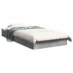 Cadre de lit sans matelas gris béton 90x200 cm 