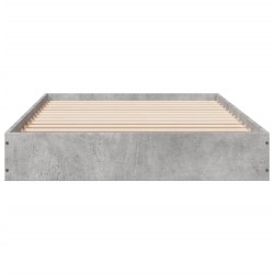 Cadre de lit sans matelas gris béton 90x200 cm 