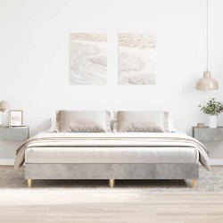 Cadre de lit sans matelas gris béton 200x200 cm bois ingénierie 