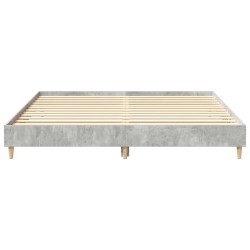 Cadre de lit sans matelas gris béton 200x200 cm bois ingénierie 